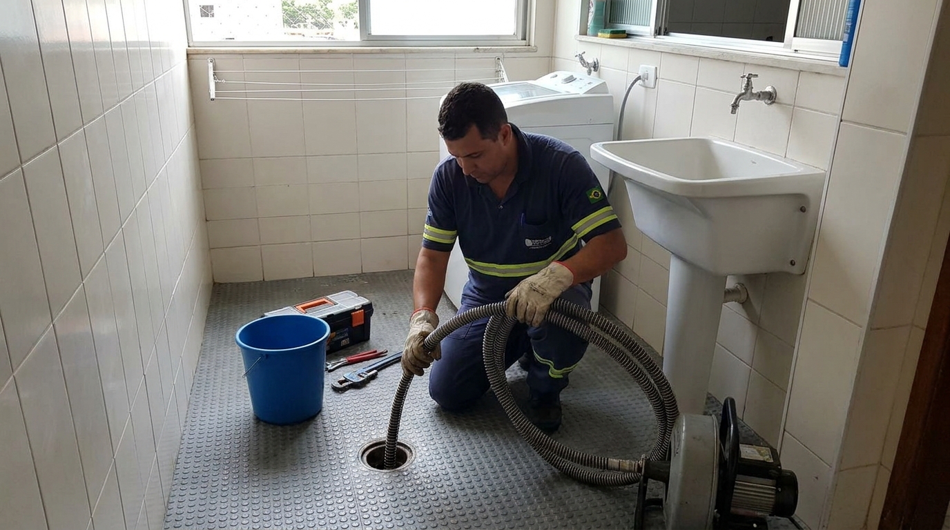 Desobstrução na Cozinha na Cidade Nova, Uberaba‑MG